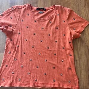 Orange Embellished Women's T-shirt